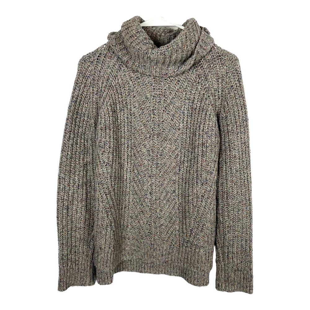 Madewell confetti Gray rainbow knit turtleneck sweater XS Silk Wool